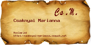 Csaknyai Marianna névjegykártya