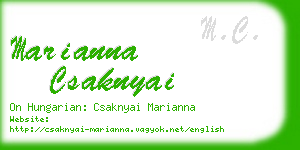 marianna csaknyai business card